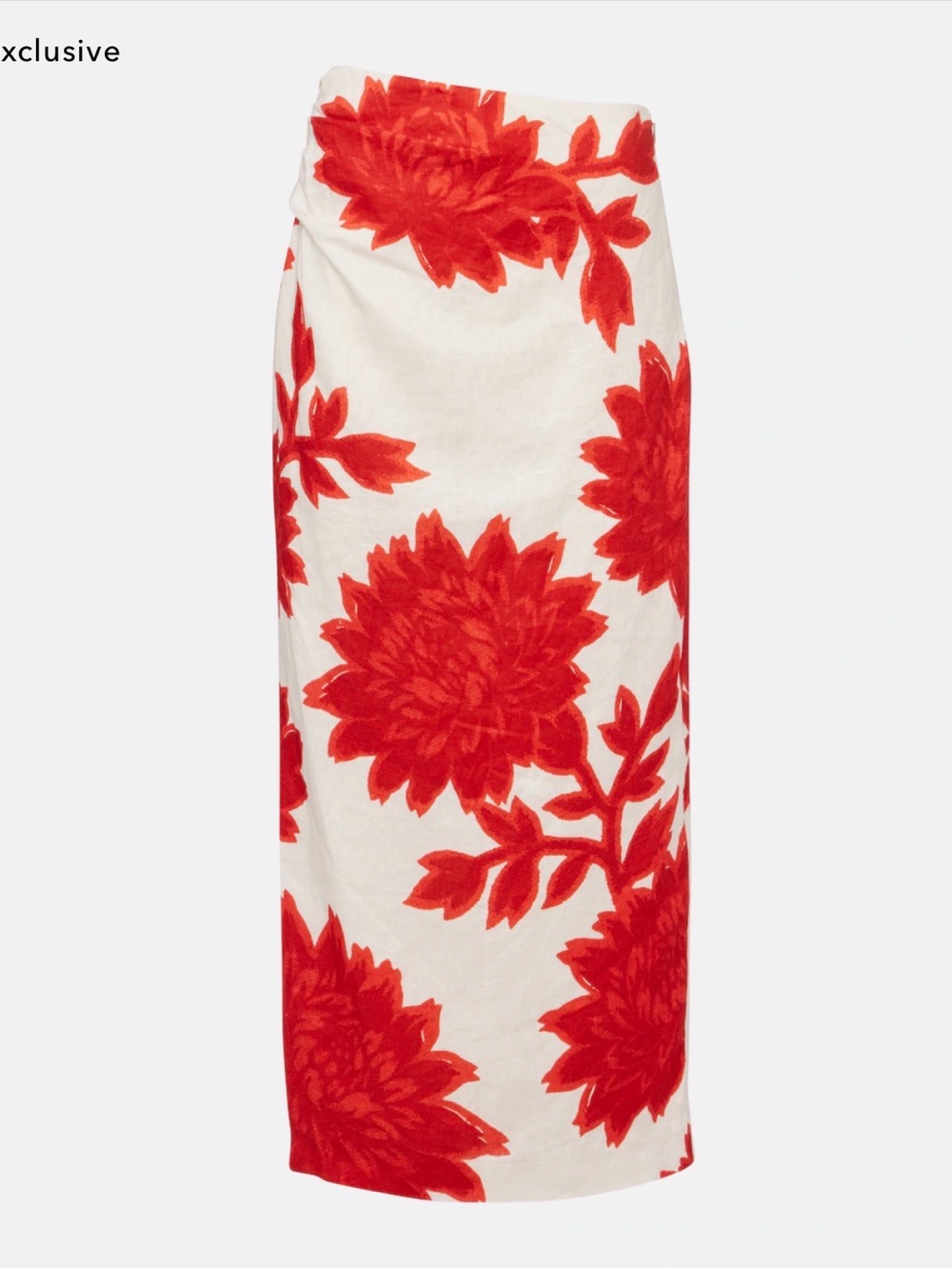 Sir. Red Linen Floral Maxi Skirt - Women